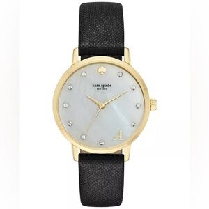 Kate Spade Black Mother Of Pearl and gold wristwatch